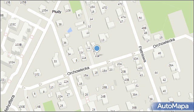 Warszawa, Orchowiecka, 11e, mapa Warszawy