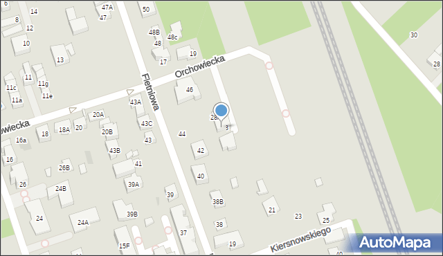 Warszawa, Orchowiecka, 28B, mapa Warszawy