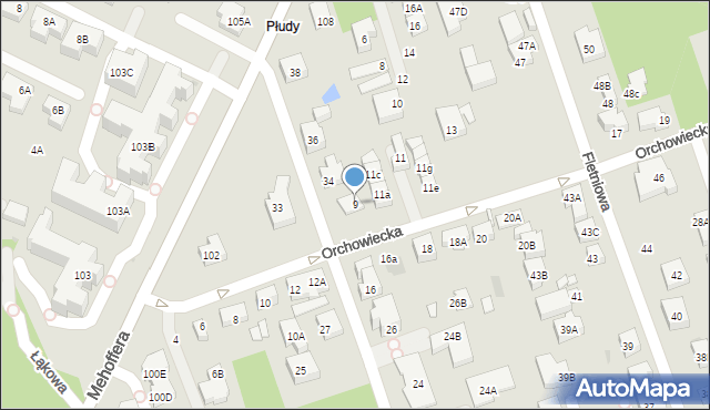 Warszawa, Orchowiecka, 9, mapa Warszawy