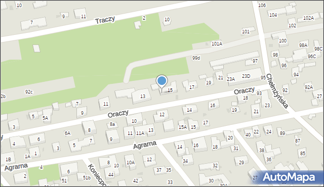 Warszawa, Oraczy, 15A, mapa Warszawy