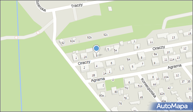 Warszawa, Oraczy, 3, mapa Warszawy