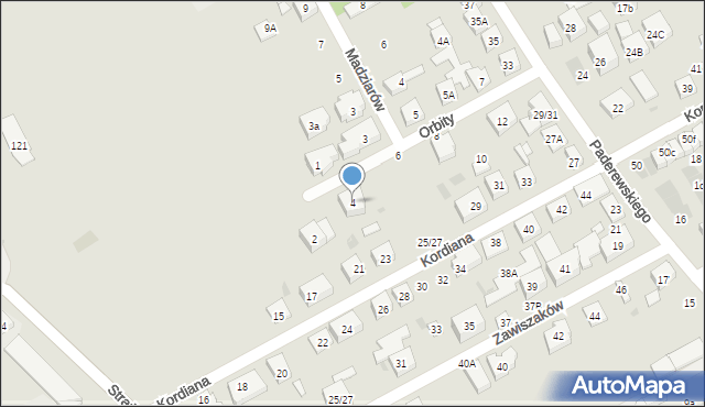 Warszawa, Orbity, 4, mapa Warszawy