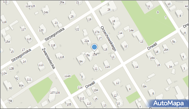 Warszawa, Orzechowskiego Stanisława, 15a, mapa Warszawy