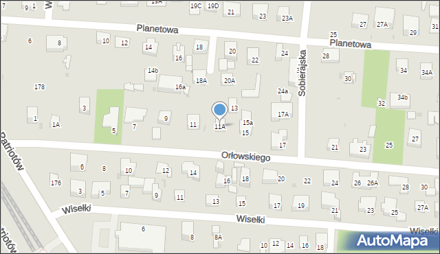Warszawa, Orłowskiego Aleksandra, 11A, mapa Warszawy