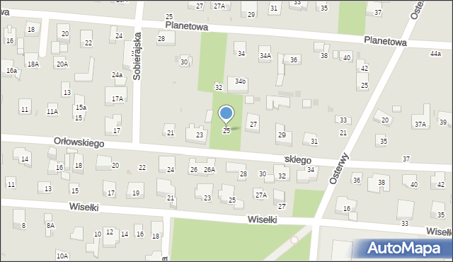 Warszawa, Orłowskiego Aleksandra, 25, mapa Warszawy