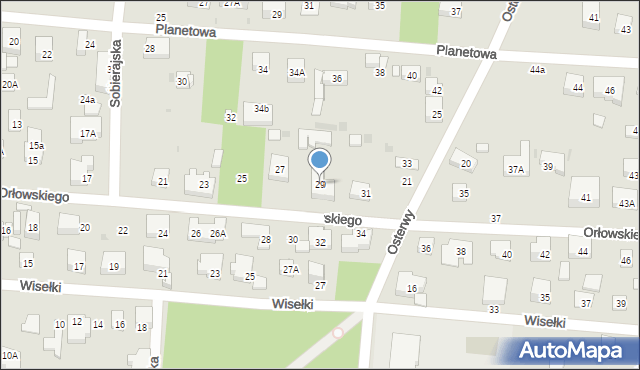 Warszawa, Orłowskiego Aleksandra, 29, mapa Warszawy