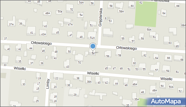 Warszawa, Orłowskiego Aleksandra, 54, mapa Warszawy