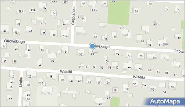 Warszawa, Orłowskiego Aleksandra, 58, mapa Warszawy