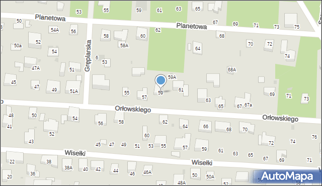 Warszawa, Orłowskiego Aleksandra, 59, mapa Warszawy