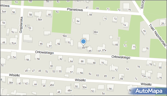 Warszawa, Orłowskiego Aleksandra, 63, mapa Warszawy