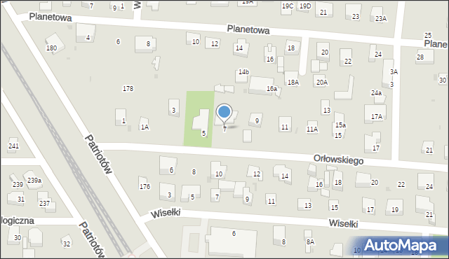 Warszawa, Orłowskiego Aleksandra, 7, mapa Warszawy