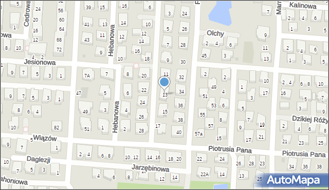 Warszawa, Orzechowa, 13, mapa Warszawy