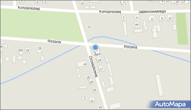 Węgrów, Orzeszkowej Elizy, 15a, mapa Węgrów