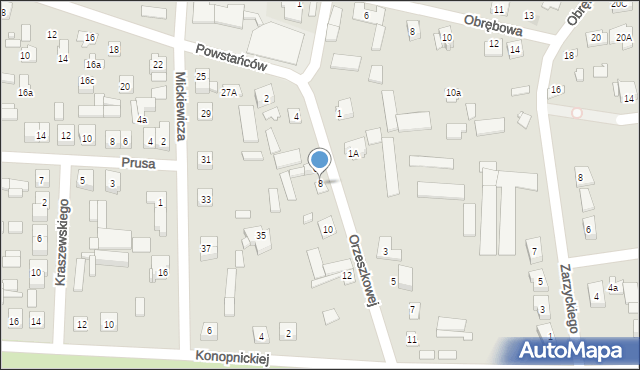 Węgrów, Orzeszkowej Elizy, 8, mapa Węgrów