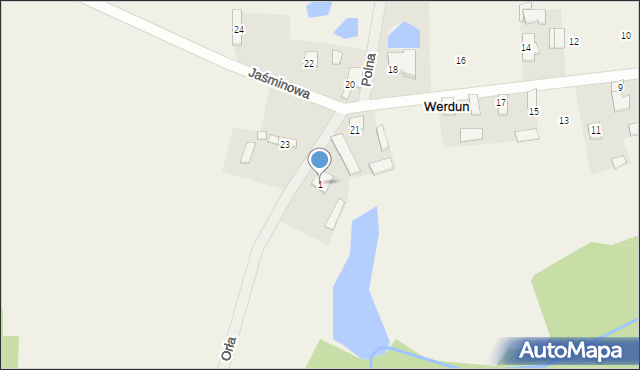 Werdun, Orła, 1, mapa Werdun