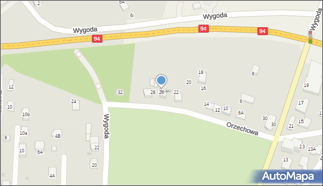 Wieliczka, Orzechowa, 26, mapa Wieliczka