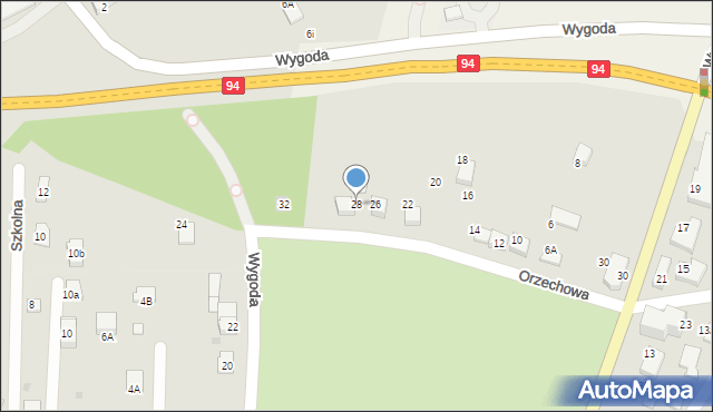 Wieliczka, Orzechowa, 28, mapa Wieliczka