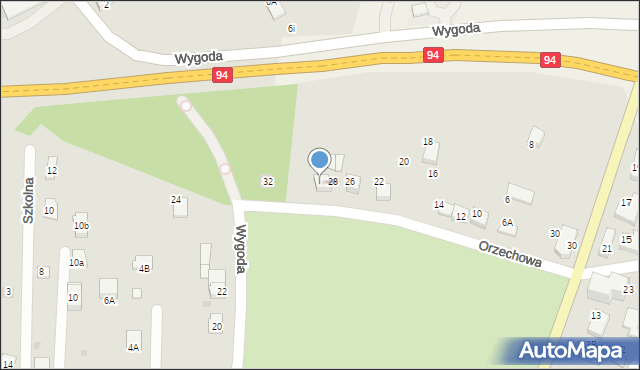 Wieliczka, Orzechowa, 30, mapa Wieliczka