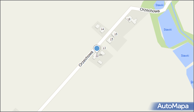 Wieprz, Orzechowa, 11, mapa Wieprz