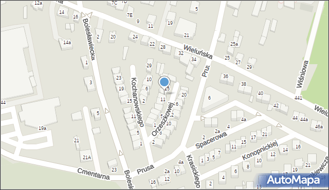 Wieruszów, Orzeszkowej Elizy, 13, mapa Wieruszów