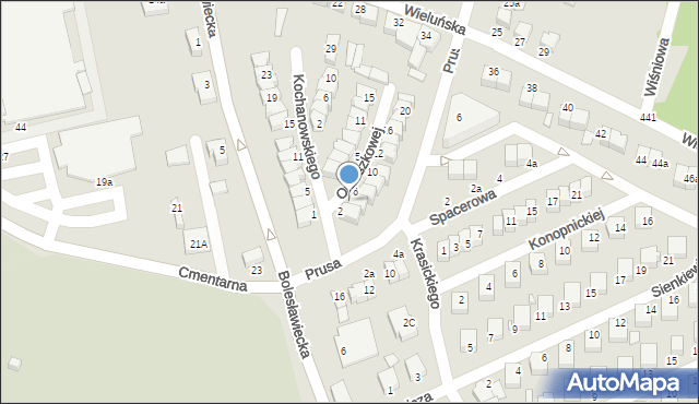 Wieruszów, Orzeszkowej Elizy, 4, mapa Wieruszów