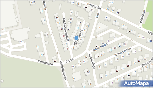 Wieruszów, Orzeszkowej Elizy, 6, mapa Wieruszów