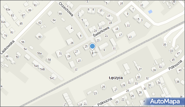 Wiry, Orzechowa, 8, mapa Wiry