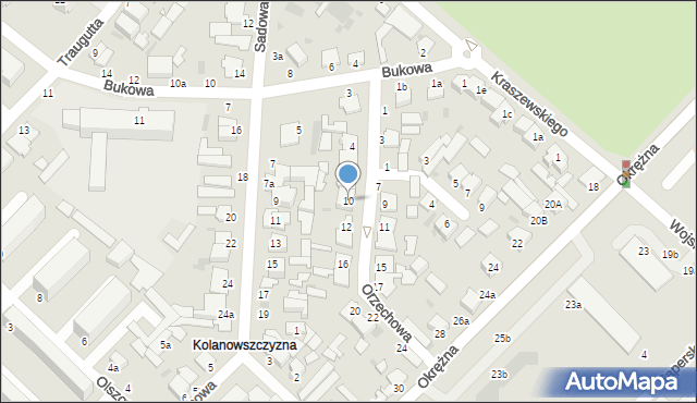 Włocławek, Orzechowa, 10, mapa Włocławka