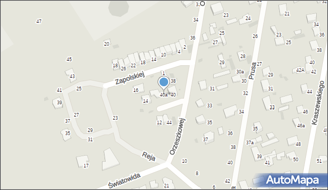 Włodawa, Orzeszkowej Elizy, 40a, mapa Włodawa