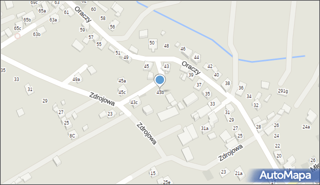 Wodzisław Śląski, Oraczy, 43b, mapa Wodzisławia Śląskiego