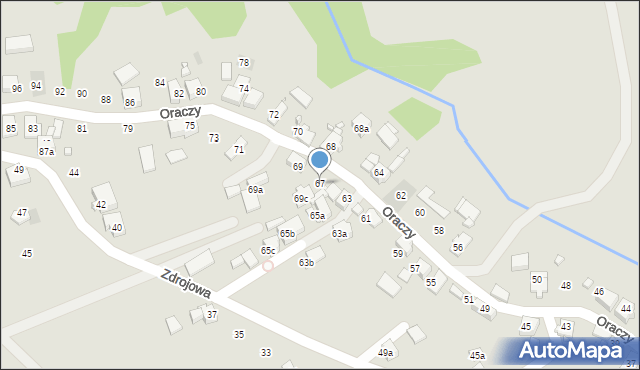 Wodzisław Śląski, Oraczy, 67, mapa Wodzisławia Śląskiego