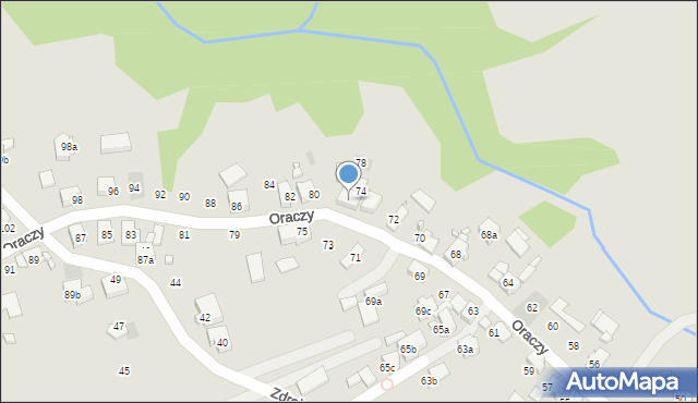 Wodzisław Śląski, Oraczy, 76, mapa Wodzisławia Śląskiego
