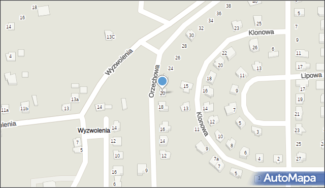 Wolbrom, Orzechowa, 20, mapa Wolbrom
