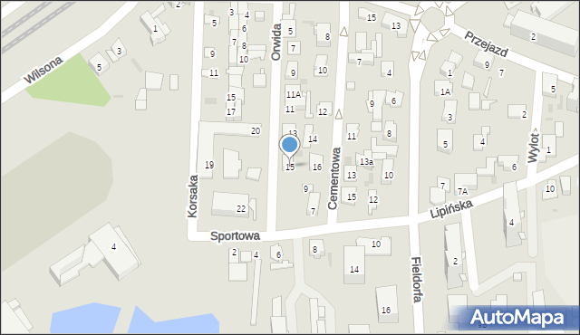 Wołomin, Orwida, 15, mapa Wołomin