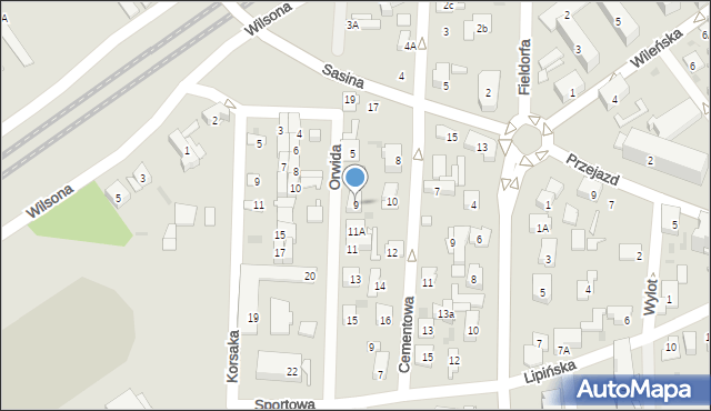 Wołomin, Orwida, 9, mapa Wołomin