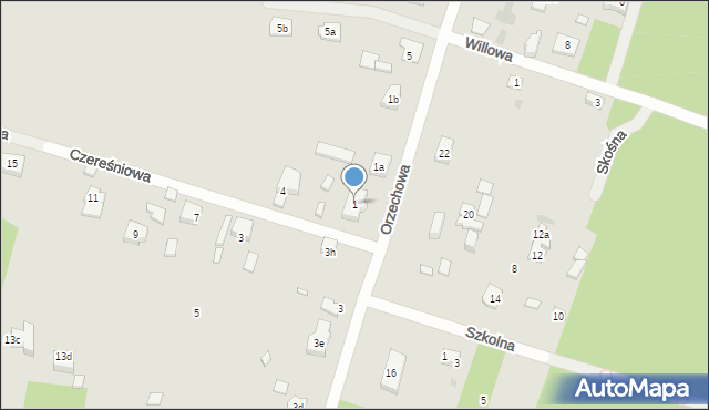 Wołomin, Orzechowa, 1, mapa Wołomin