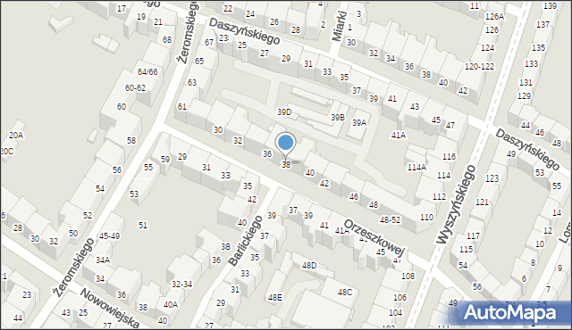 Wrocław, Orzeszkowej Elizy, 38, mapa Wrocławia