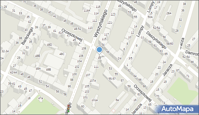 Wrocław, Orzeszkowej Elizy, 49, mapa Wrocławia