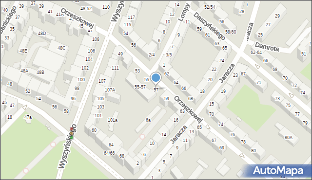 Wrocław, Orzeszkowej Elizy, 57, mapa Wrocławia