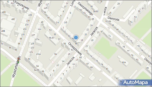 Wrocław, Orzeszkowej Elizy, 68, mapa Wrocławia