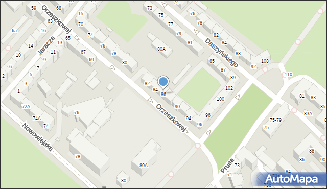 Wrocław, Orzeszkowej Elizy, 86, mapa Wrocławia