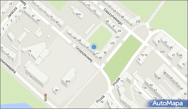 Wrocław, Orzeszkowej Elizy, 94, mapa Wrocławia