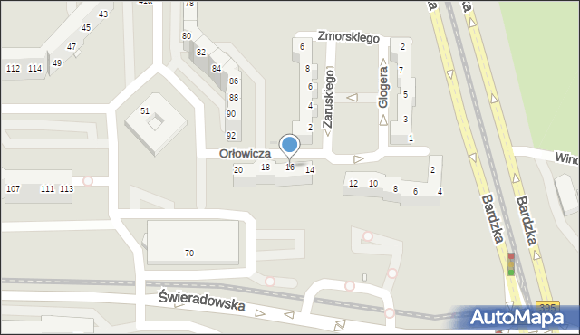 Wrocław, Orłowicza Mieczysława, 16, mapa Wrocławia