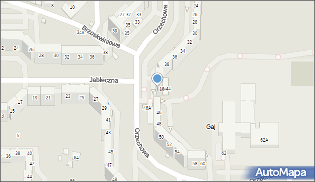 Wrocław, Orzechowa, 44, mapa Wrocławia