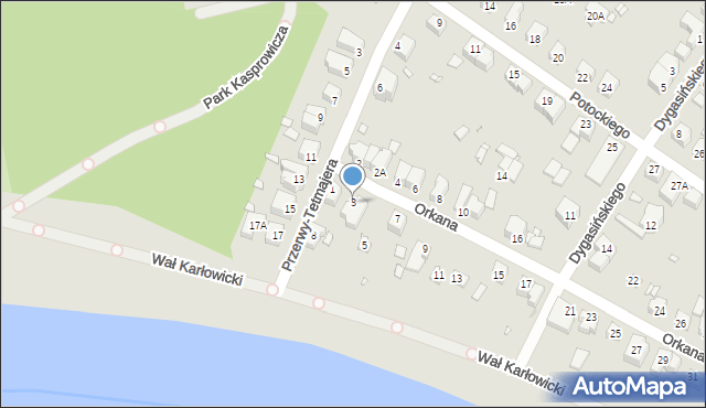 Wrocław, Orkana Władysława, 3, mapa Wrocławia