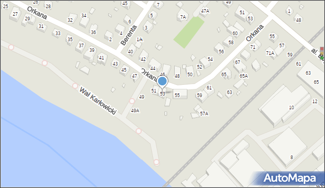 Wrocław, Orkana Władysława, 53, mapa Wrocławia