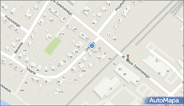 Wrocław, Orkana Władysława, 71B, mapa Wrocławia