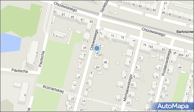 Wrocław, Orłowskiego Aleksandra, 4A, mapa Wrocławia