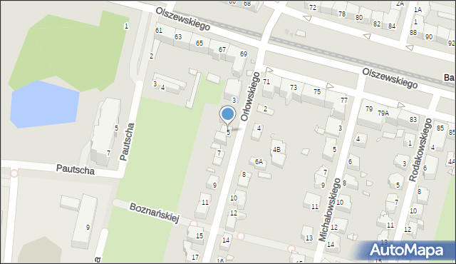 Wrocław, Orłowskiego Aleksandra, 5, mapa Wrocławia