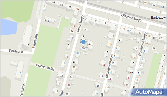 Wrocław, Orłowskiego Aleksandra, 6A, mapa Wrocławia